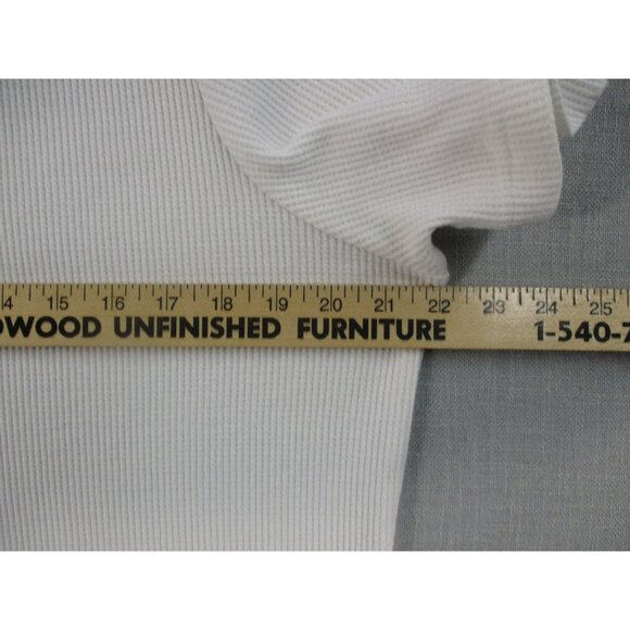 Woman Within White Short Sleeve Ribbed Knit T-Shirt L 18/20 Made In Taiwan - Picture 4 of 7